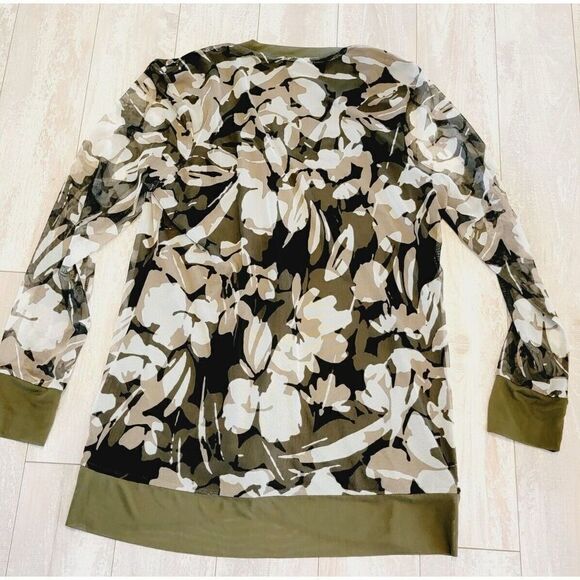 Chico's 1 Camouflage Jacket Mesh Lightweight Button Up Cover Up Medium - Picture 2 of 7